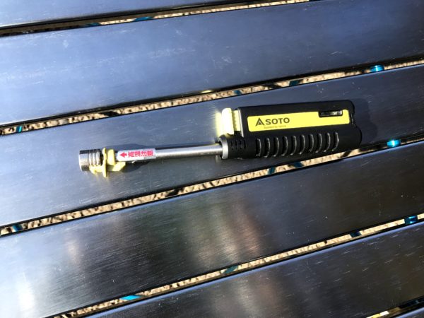 SOTOのガストーチのノズルを伸ばした状態